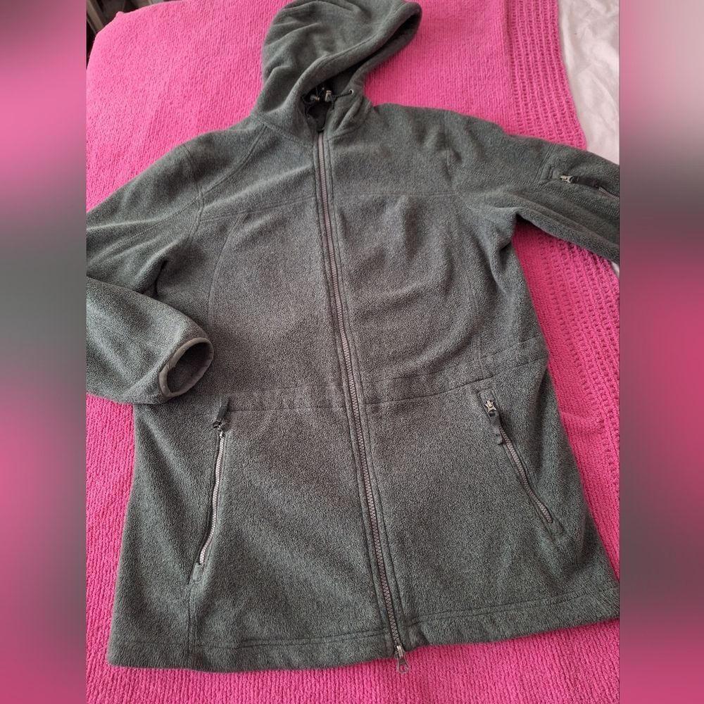 Lands End L Gray Fleece Jacket - Picture 4 of 6